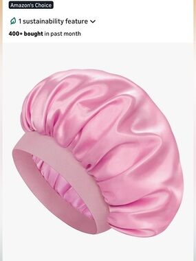 Amazon Pink Satin Silk Sleep Bonnet